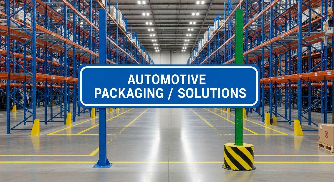 automotive packaging solutions in an industrial warehouse setting