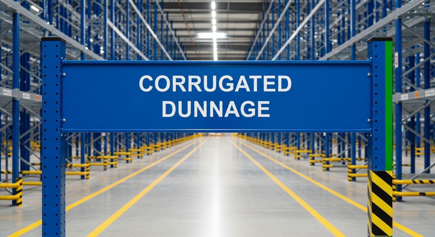corrugated dunnage in an industrial warehouse setting