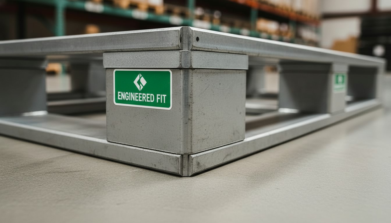 custom pallet manufacturing engineered fit wooden stringer pallet on warehouse floor