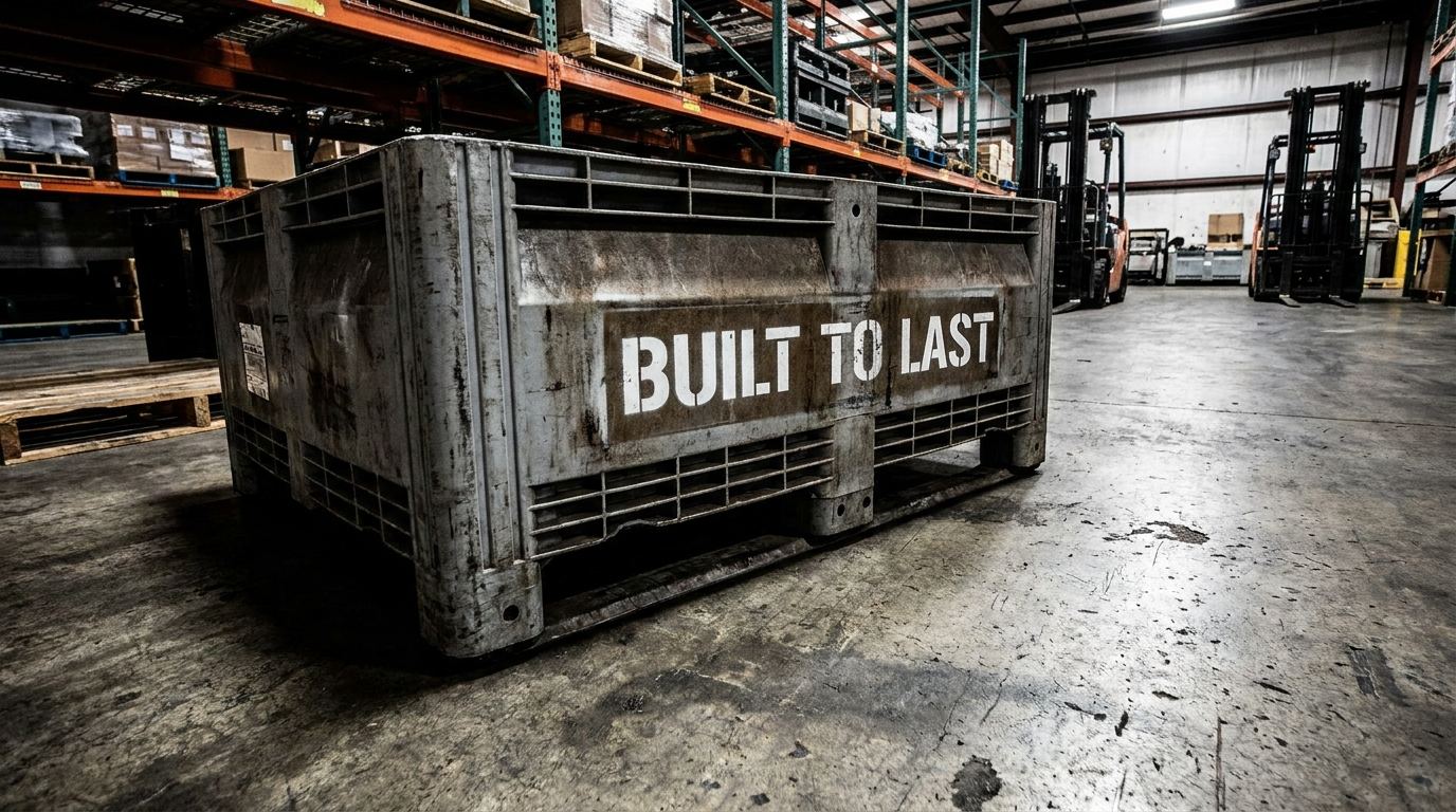 Heavy-duty industrial storage bin with